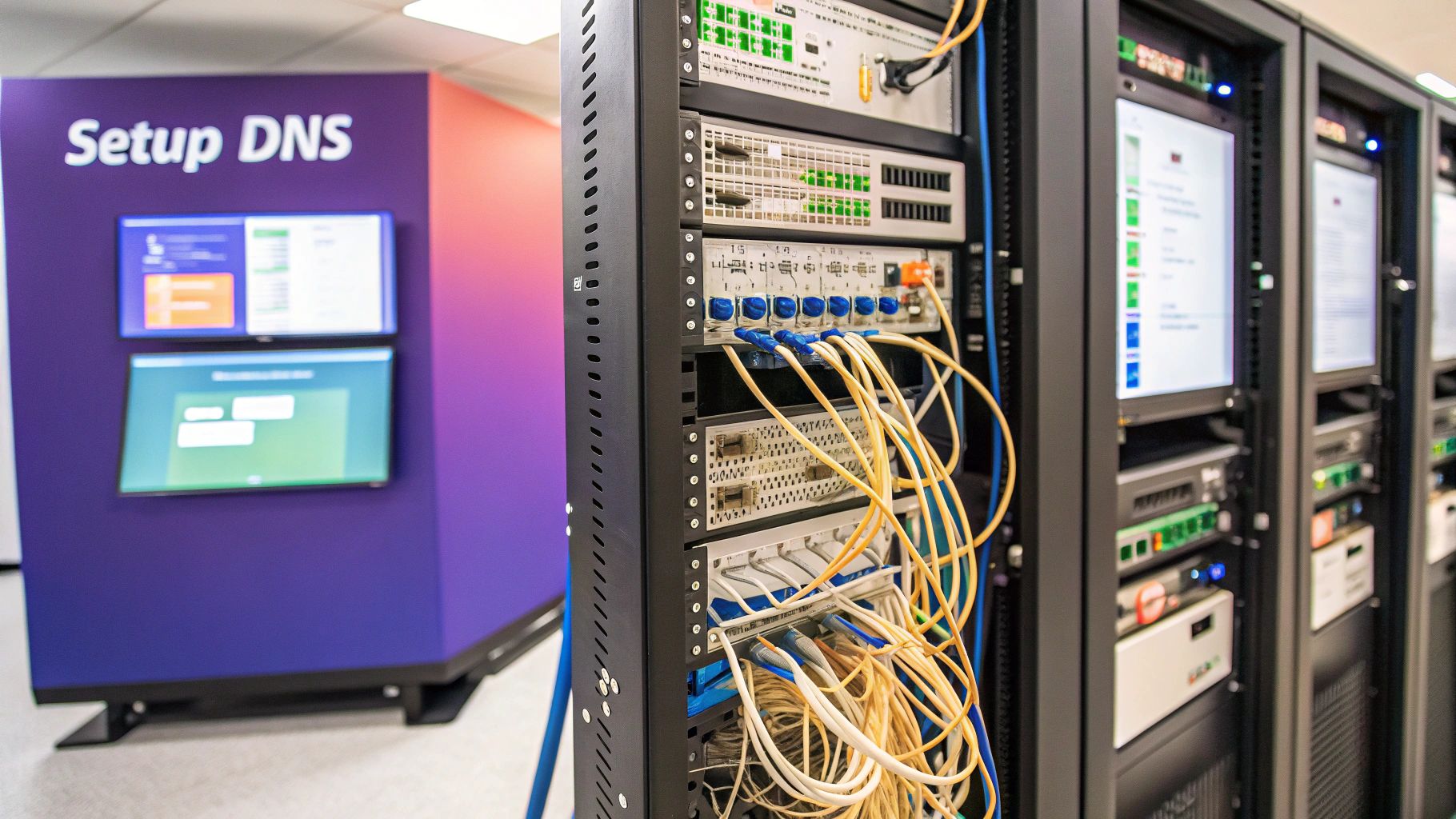 Build TLD technical foundation with DNS setup servers and network racks