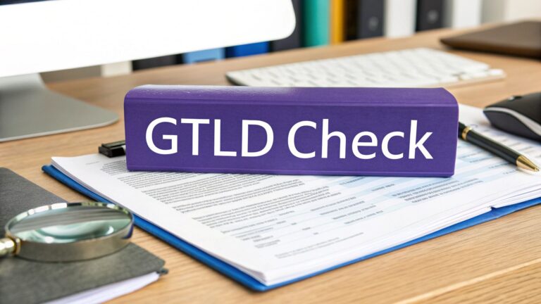 gTLD check banner on a digital tablet - ICANN gTLD background check for 2026 applicants
