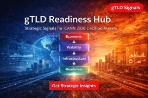 gTLD readiness framework showing economic strategy, viability, infrastructure, and readiness for ICANN 2026 applicants